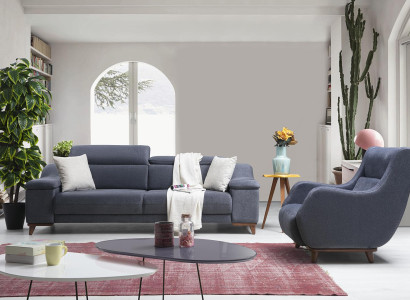 Living room Complete 2-piece three-seater sofa Modern Armchair Textile new Furniture Couch